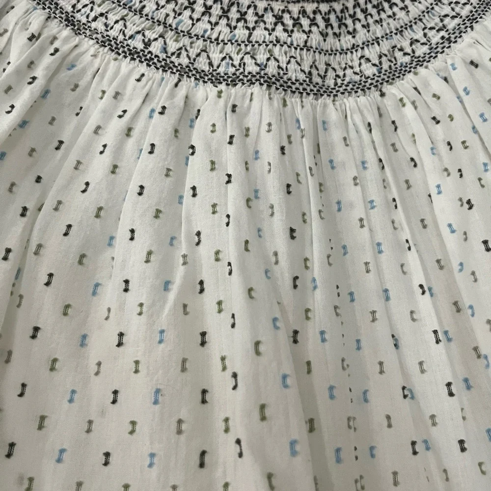 Loft White Smocked Peasant Top - Picture 2 of 4